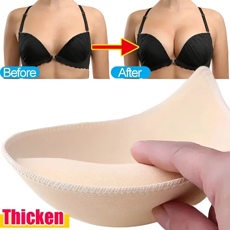 2Pcs Women Accessories Round 3D Sponge Swimsuit Breast Push Up Bra Padding Chest Enhancers Bra Foam Insert Triangle Chest Cup bra pads