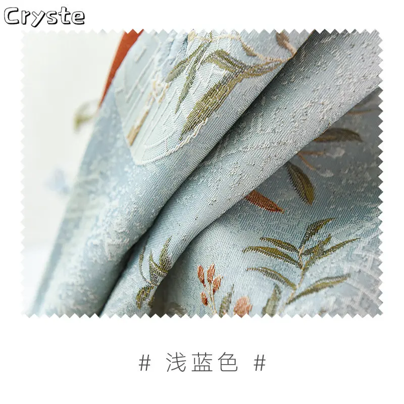 Rideaux occultants en jacquard de style chinois pour salon et chambre à coucher, rideaux de fenêtre brodés personnalisés, tulle de luxe, fleur et