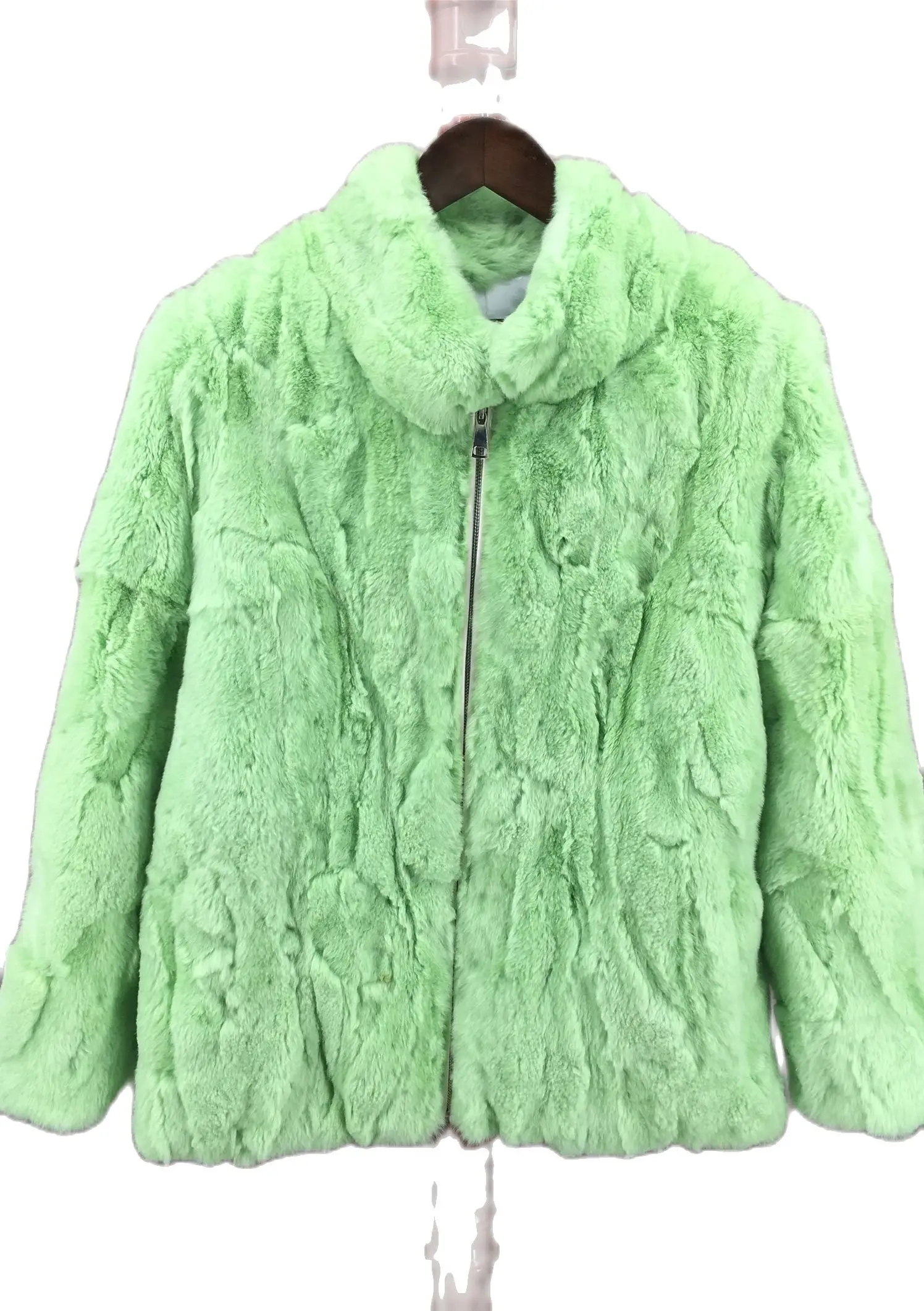 real rex rabbit coat with hood  woman casual 2023 Autumn winter coat furry winter warm furry fluffy 2210020