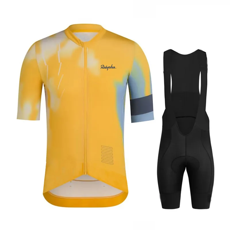 

Men's Cycling Set Raphaful Bike Jersey Short Sleeve Bicycle Clothing Kit Mtb Bicicletas Wear Triathlon Uniforme Maillot