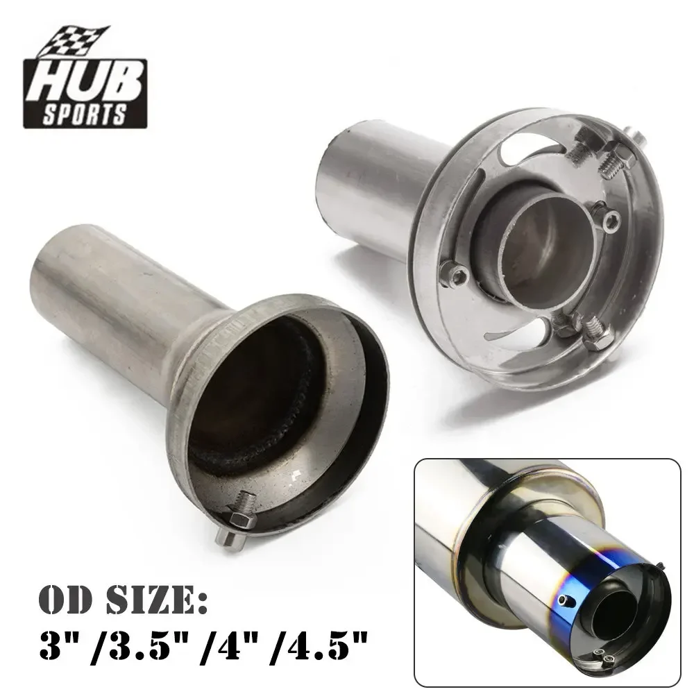 HUB sports Universal Round Adjustable Removable Catback Exhaust System 3"/3.5"/4"/4.5" Muffler Silencer HU XS exhaust muffler tip exhaust pipe muffler