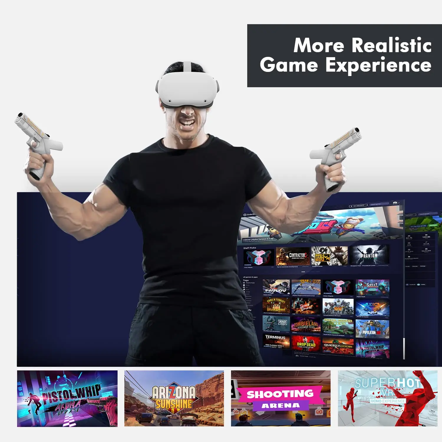VR Shooter Games Pistool voor Oculus Quest 2 Gun Stock Verbeterde FPS-gamingervaring Handgrepen voor Oculus Quest 2 Accessoires_voghion.com