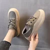 Koznoy 3.5cm Cow Genuine Leather Women Flats Fall Vulcanize Chunky Sneaker Loafer High Brand Platform Slippers Autumn Shoes 5