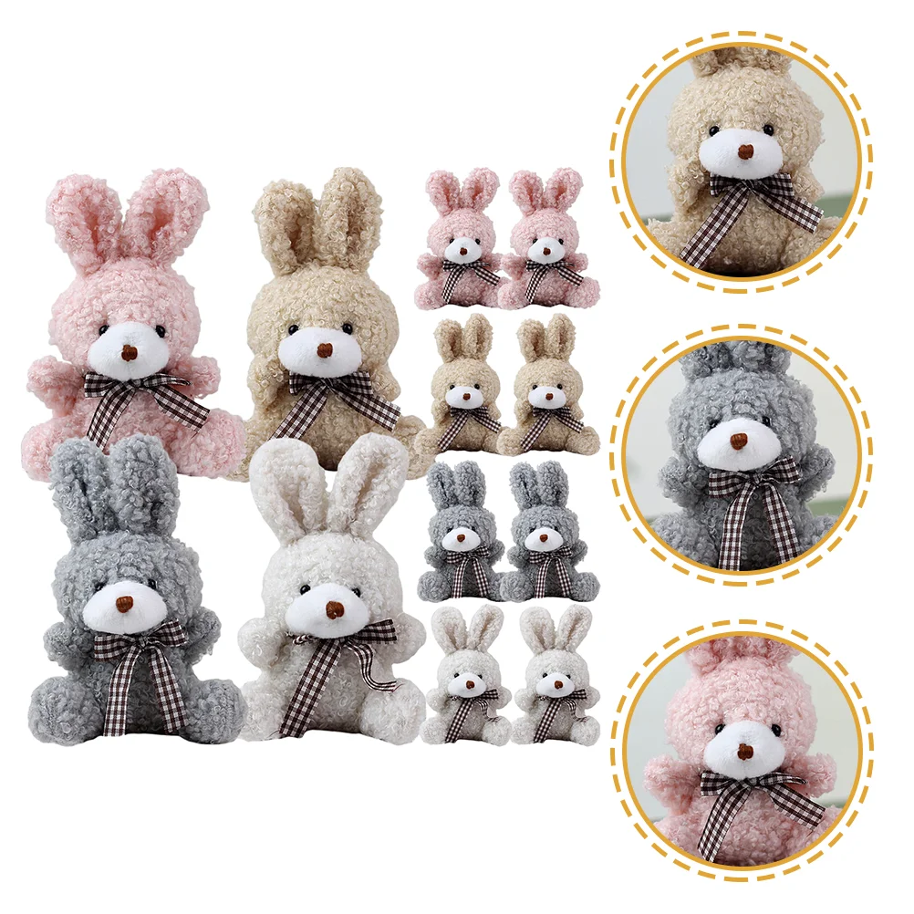 

12 Pcs Bunny Keychain Mini Stuffed Animals Backpack Keychains for Girls Pendant