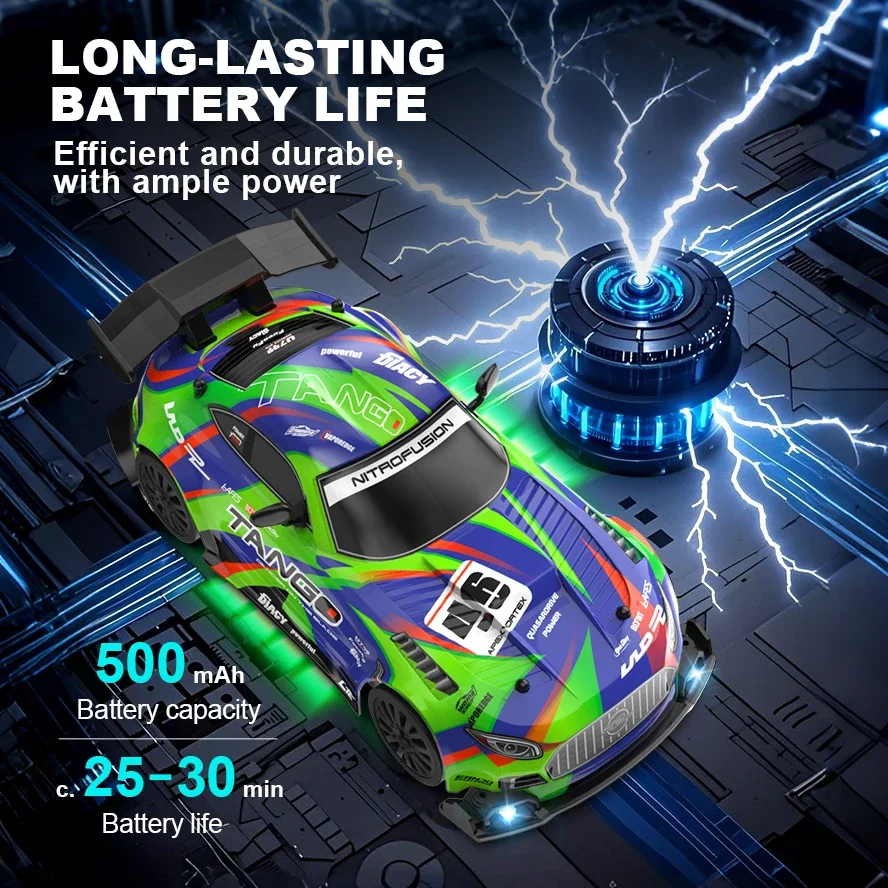 Remote Control 4WD Drift Car with LED Lights for Kids and Adults