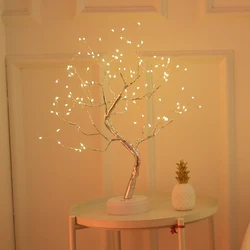 Decorative Desktop Tree Light with 108 LED Lights - USB or Battery Powered (Warm White 1pc)