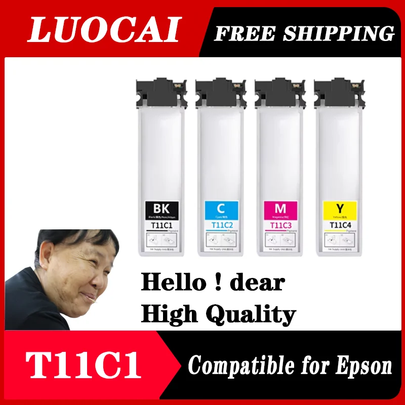 

T11C1 T11C2 T11C3 T11C4 Ink Bag For Epson WF-C5390DW WF-C5890DWF Printer Cartridge With Chip Pigment Ink Pack 60ml/PC For Europe