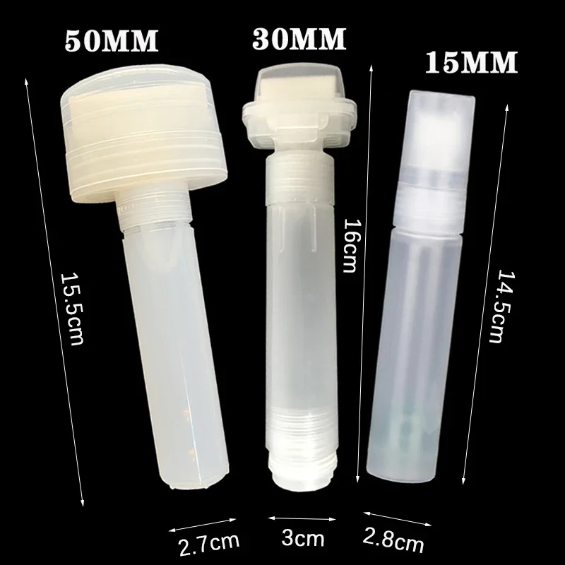 Pen Rod Barrels 15MM 30MM 50MM Plastic Empty Pen Rod Barrels Tube for Graffiti Pens Liquid Chalk Markers Paint Pen Accessories