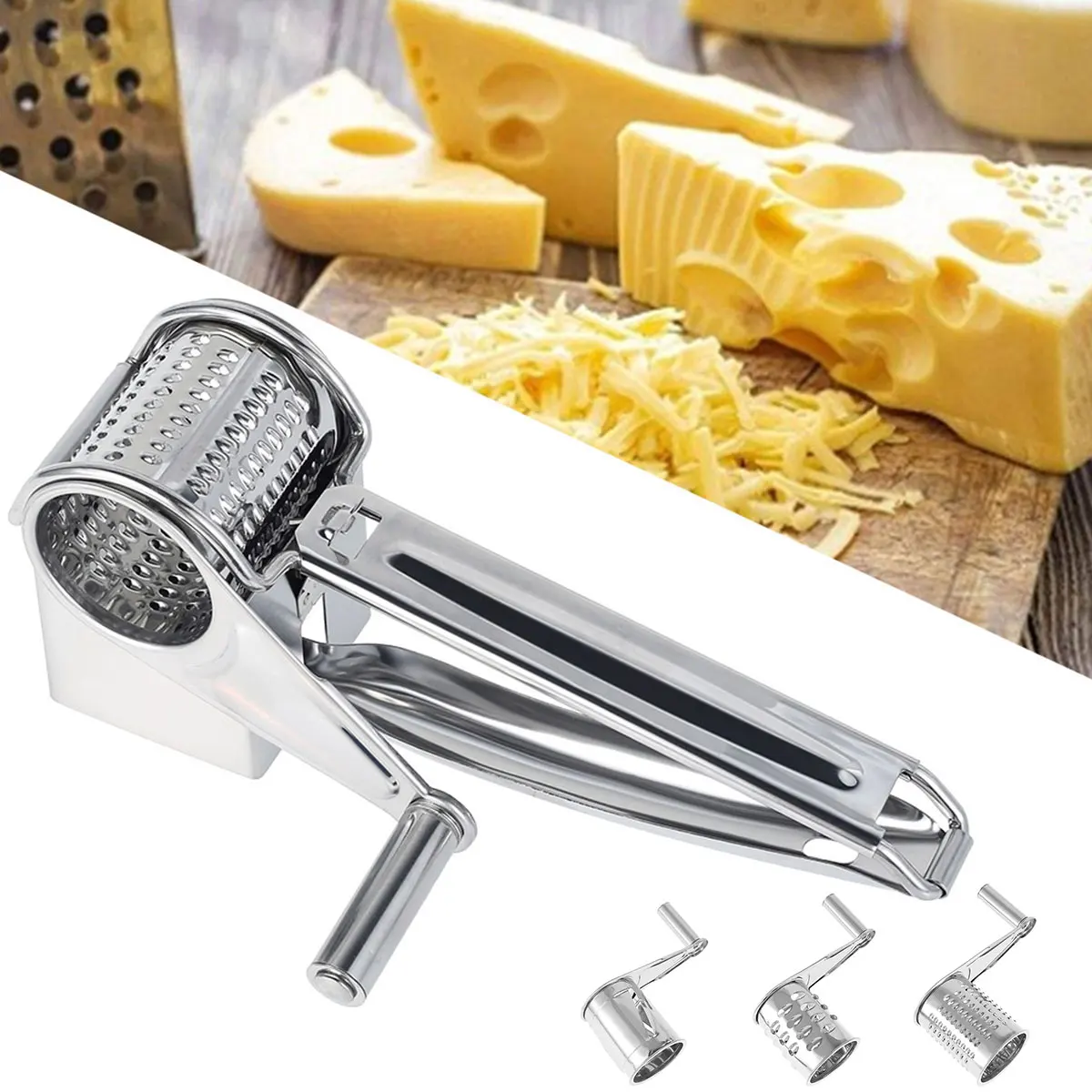  Cheese Grater, Handheld Rotary Cheese Grater, Small