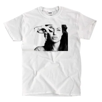 Angelina Jolie Portrait - White T-Shirt