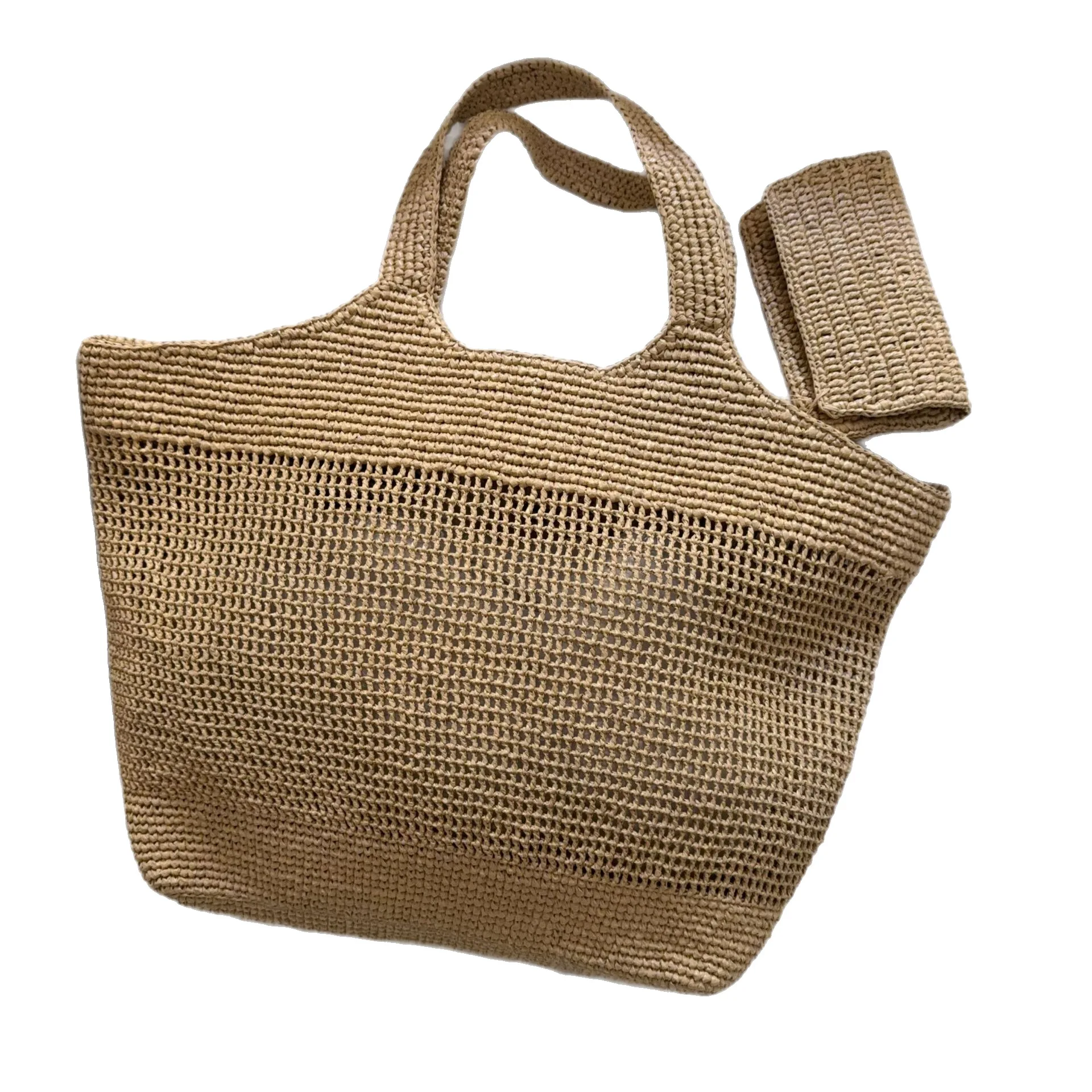 Hand Woven Straw Bag High Quality Metal Large Capacity Travel Vacation Beach Bag Summer Fashion Women Tote Handbag Casual Ladies