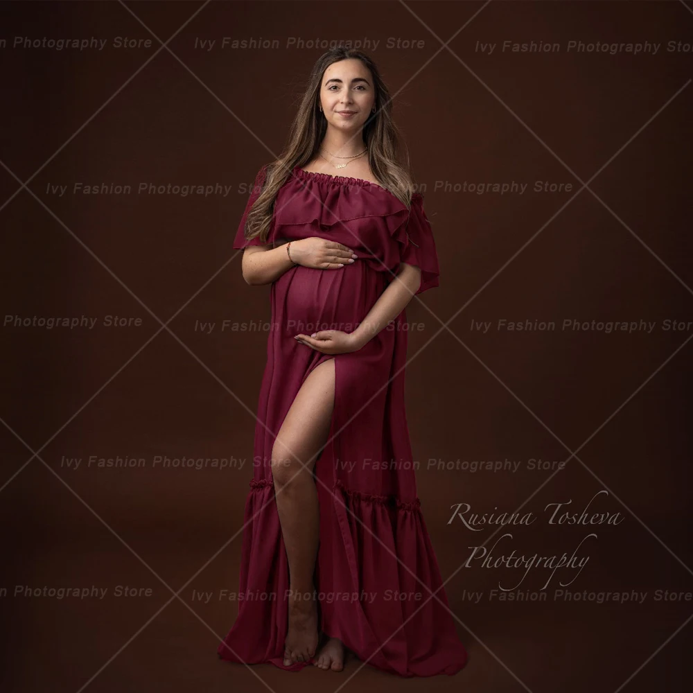 Bohemian Photo Shooting Pregnancy Dresses Ruffled Vintage Comfortable Linen  Dress Baby Shower Dress Boho Style - AliExpress 1501
