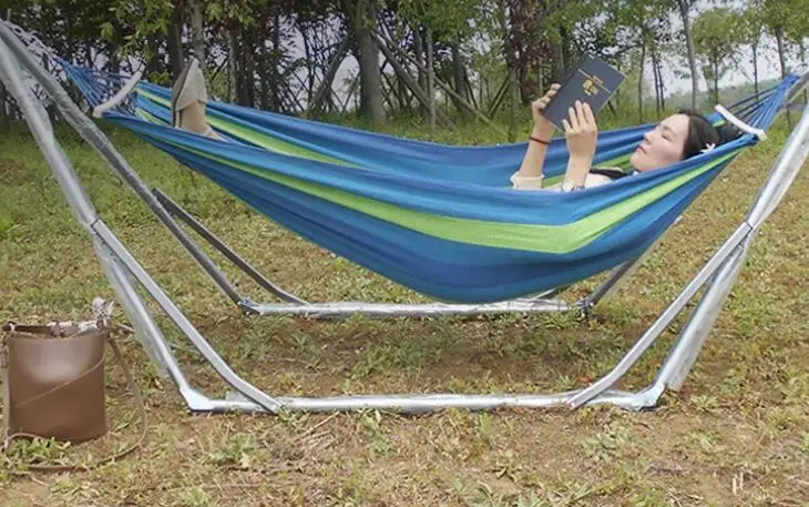 Camping Hammock Outdoor Hammock Swing Hammock Swing Chair Outdoor swing hammock frame Foldable portable field campers home anti-roll canvas mesh bed can be customized