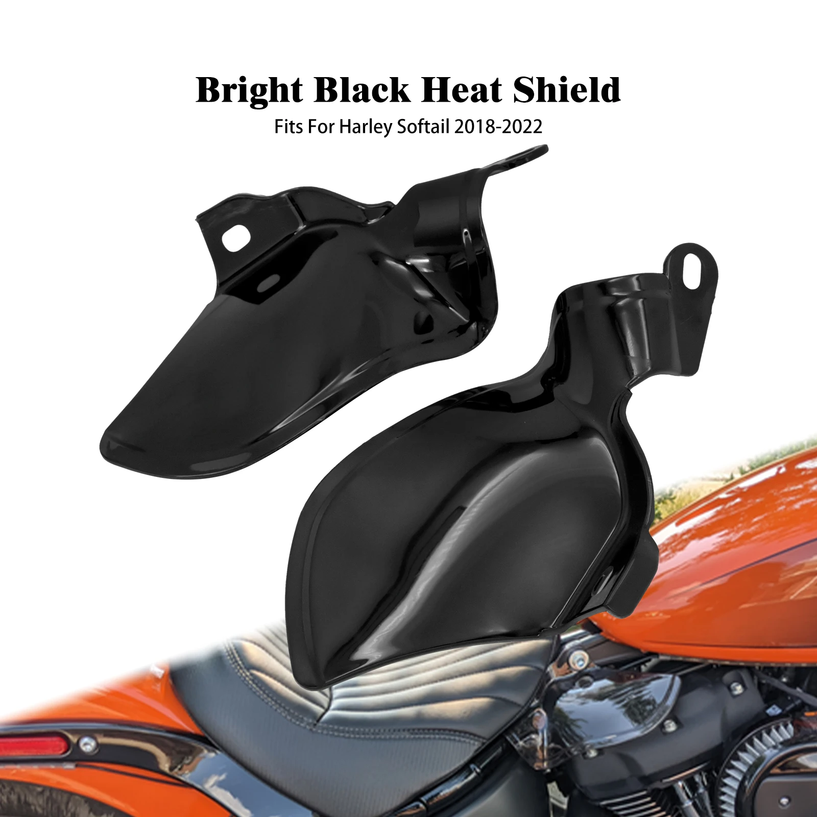Motorcycle Gloss Black Saddle Shields Heat Air Deflectors ABS For