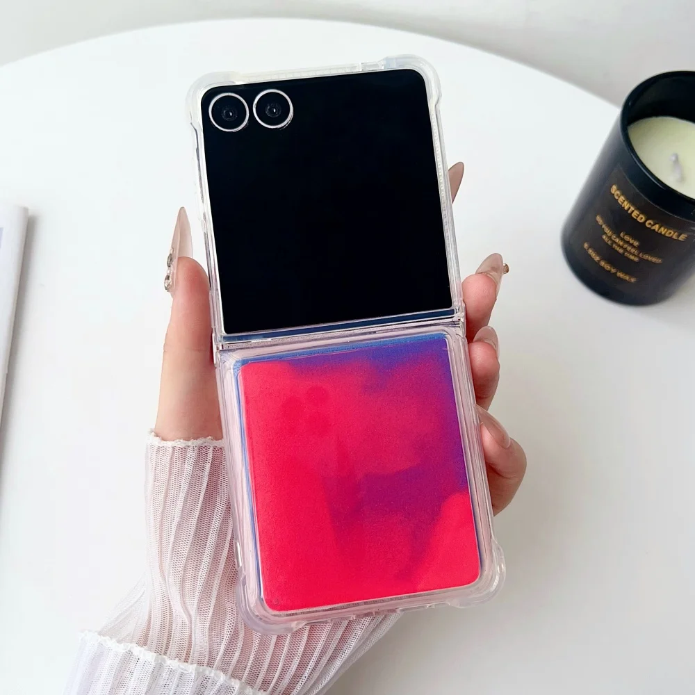 Luminous Quicksand Shockproof Silicone Bumper Phone Case with Bling Glitter Clear Cover