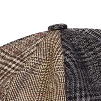 Unisex Retro Grid Stitching Newsboy Caps Men British Painters Hats Spring and Autumn Berets Hip Hop Berets 5