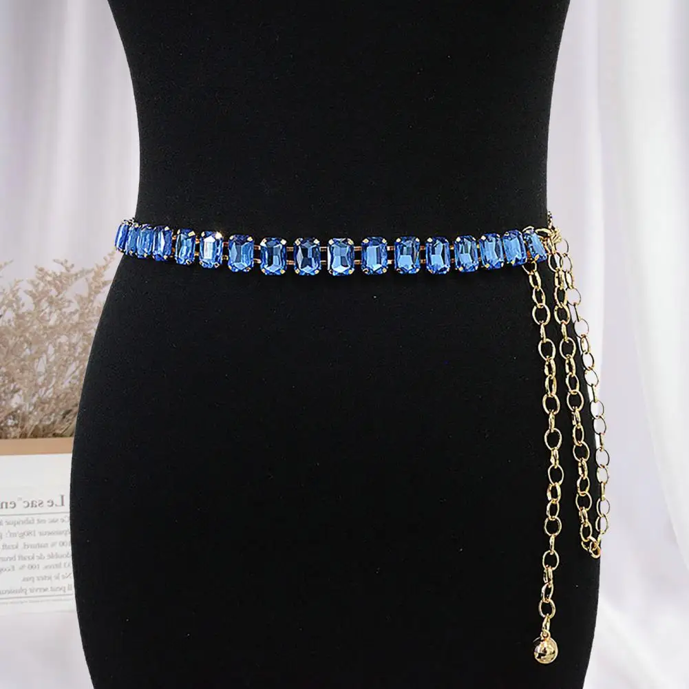 

Wear-resistant Trendy Ladies Faux Crystal Belly Chain Pure Color Waist Chain Sexy for Daily Wear