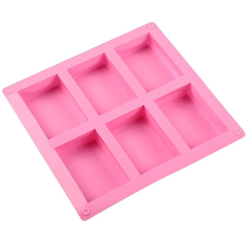 

6 Holes Cake Mold Pan Silicone Rectangular Baking Tool Tray Candy Fondant Muffin Bakeware Accessories Chocolate Soap Mould
