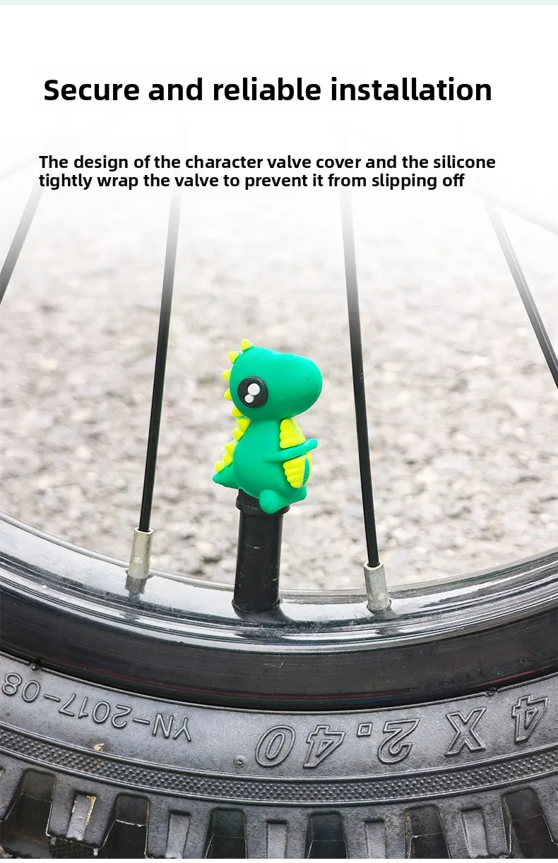 Fahrrad-Cartoon-Luftventilkappe für Kinderfahrräder, Puppen-Luftventilkappe, amerikanische und französische Ventilkappen, Fahrradzubehör – Detail 6