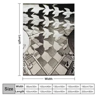 Day and Night by Maurits Cornelis Escher Throw Blanket wednesday Decorative Blankets 2