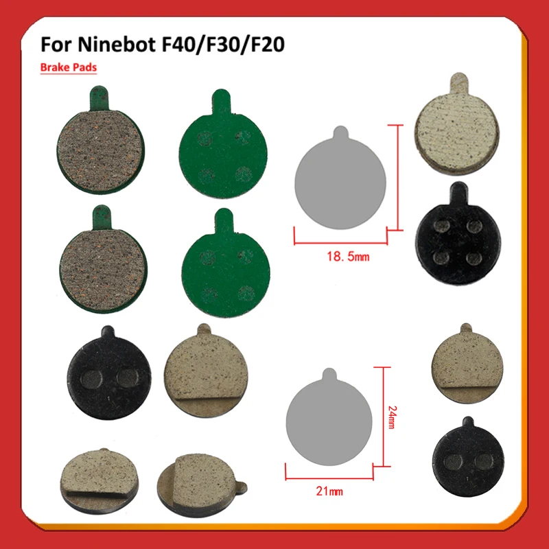2PcsElectricScooterBrakePadsReplacementDiscMetalFrictionPartsforNinebotF30F40F20