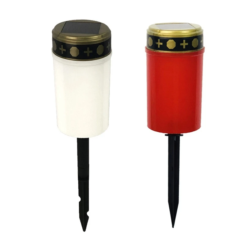 4pcs Solar Light Outdoor Grave Candle Lamp For Cemetery Led Waterproof