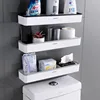 Wall Hanging Toilet Bathroom Storage Cabinet Rack Punch Free Multifunctional Artifact Above Shelf Organizer Toilet Rack 1