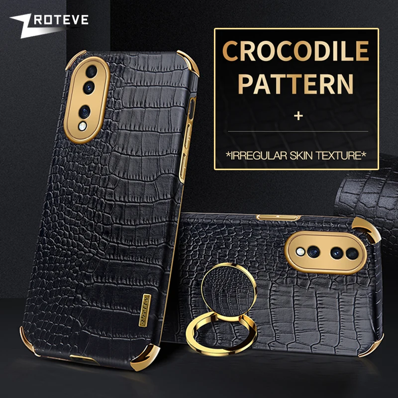 Honor70 étui Zroteve Crocodile motif anneau en cuir couverture pour Huawei Honor 50 70 Pro Plus Honor50 Lite étuis de téléphone antichoc_voghion.com