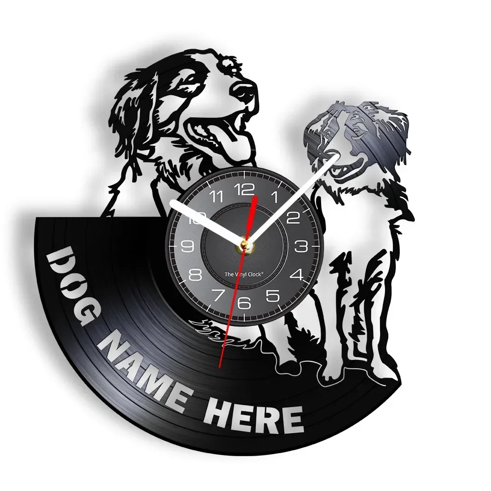 

Custom Name Kooikerhondje Dog Breed Silent Move Wall Clock Laser Cut Longplay Nederlandse Wall Clock Puppy Pet Owner Home Decor