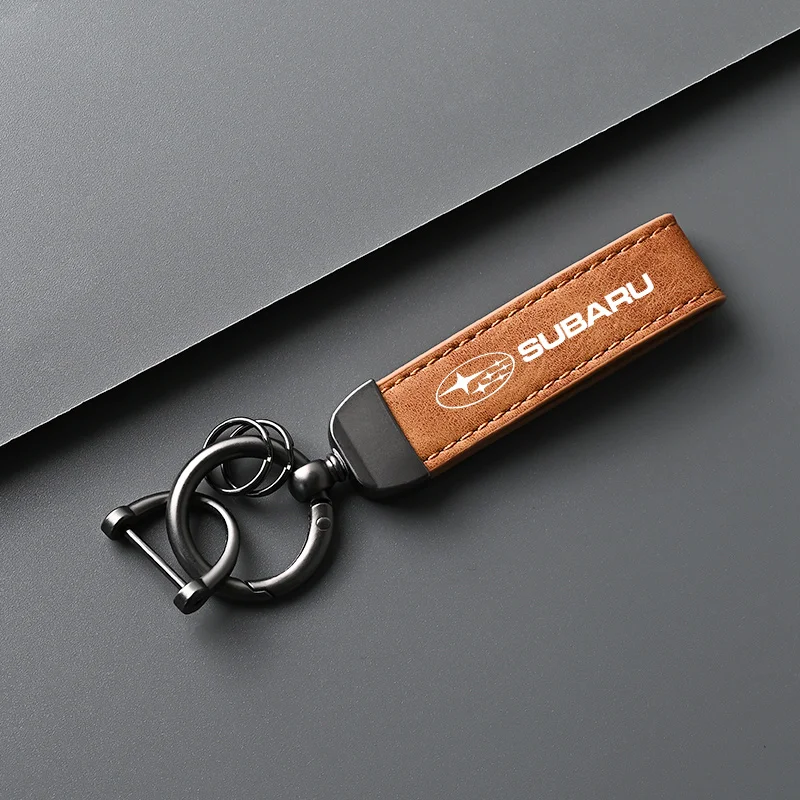 Leather Car Keychain Buckle Jewelry Key Ring For Subaru Forester