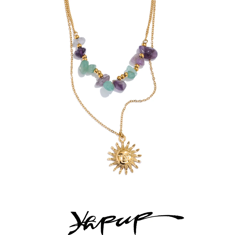 Yhpup Necklace Double-Layer Chain for Women