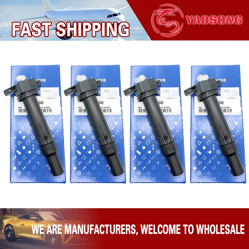 4PCS IGNITION COIL UF499 27301-26640 27300-26640 27301-26620 For HUYNDAI ACCENT KIA RIO RIO5 RONDO DODGE ATTITUDE 1.6L L4