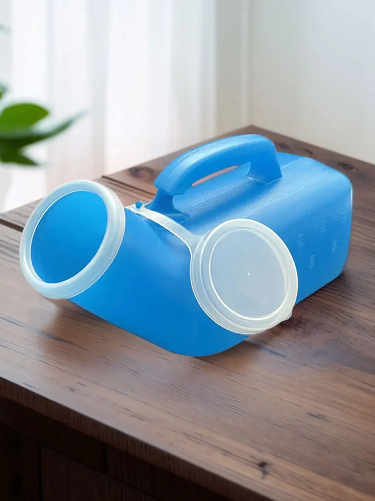 1200ml 남성용 소변기, 흘림 방지 플라스틱 남성용 소변통, 뚜껑이 있는 차량용/노인/요실금 환자용 변기