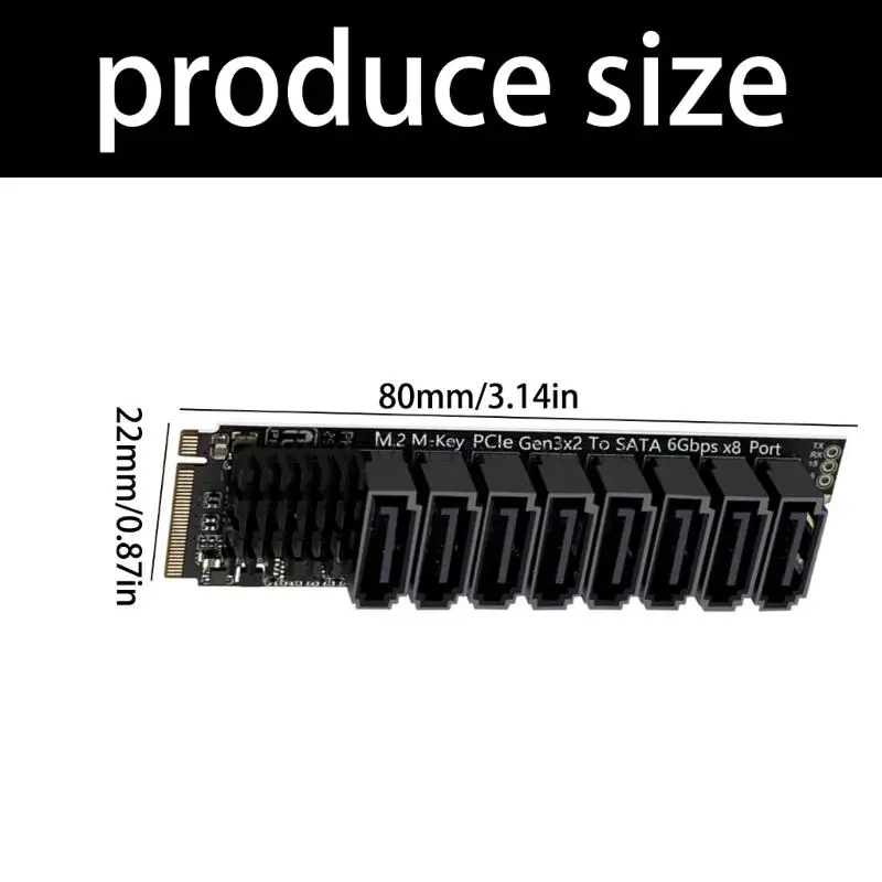 M.2 NVME PCIE 8 포트 SATA3.0 어댑터 추가 카드 6Gbps 섀시 서버 87HC