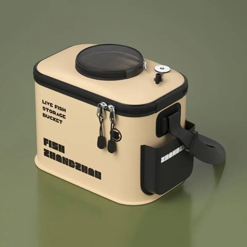 Foldable Fishing Bucket Outdoor Camping Fishing Bag Fish Protection Bucket Folding Live Fish Bucket Fishing Bag Water Bucket