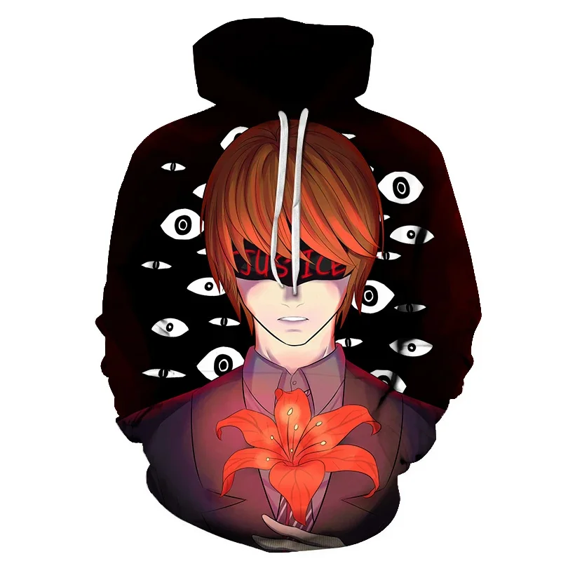 

3D Print Death Note Anime Hoodie Manga Light Yagami Graphic Sweatshirts Harajuku Hoodies For Men Casual Pullovers Tracksuit Tops