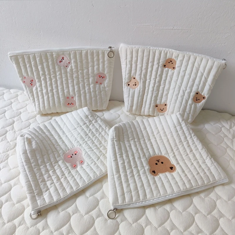 New Mommy Bag Cute Print Embroidery Mommy Bag Zipper Newborn Baby Diaper Nappy Pouch Travel Stroller Storage Bags