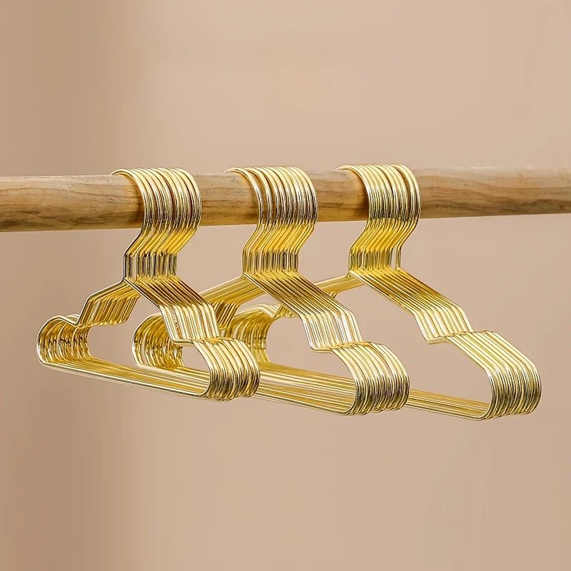 5pcs Pet Apparel Hangers Small Metal Clothes Hanger for Dog Cat Puppet Doll Pet Store Clothes Support Gold Color Mini Hanger 2