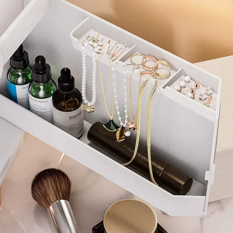 Cosmetic Storage Box Makeup Box Large Capacity Dustproof Desktop Drawer Make Up Drawer Container Jewelry Lipstick Boxs Organizer 5