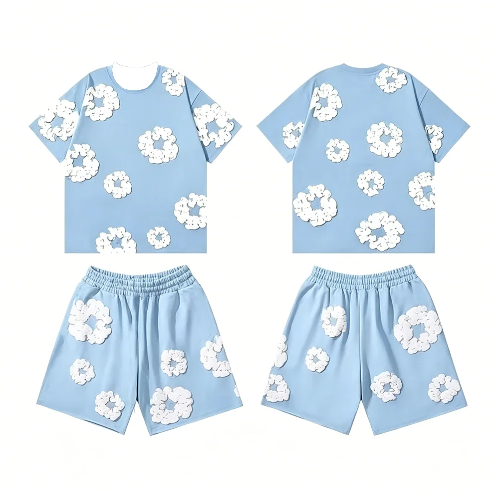 Sommer Hip-Hop Bedrucktes Kurzarm-Set Europäisch-Amerikanische Mode High Street Loose Sportswear Familien-Partnerlook für Kinder