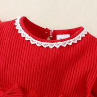 Spring Autumn Newborn Baby Girl Dresses for Girl Princess Lace First Birthday Girl Party Dresses Red Infant Fashion Dresss 3