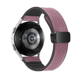 Magnetic Silicone Leather Smartwatch Strap - 22/20mm, Universal Fit for 22mm (Rouge)