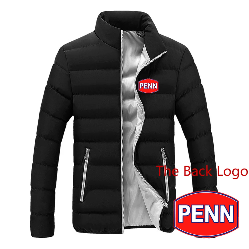 Penn Fishing Reel 2023 Men's New Winter Cotton Jackets Warm Slim Fit Coats  Casual Outdoor Zipper Hoodies Outerwear Tops Clothes