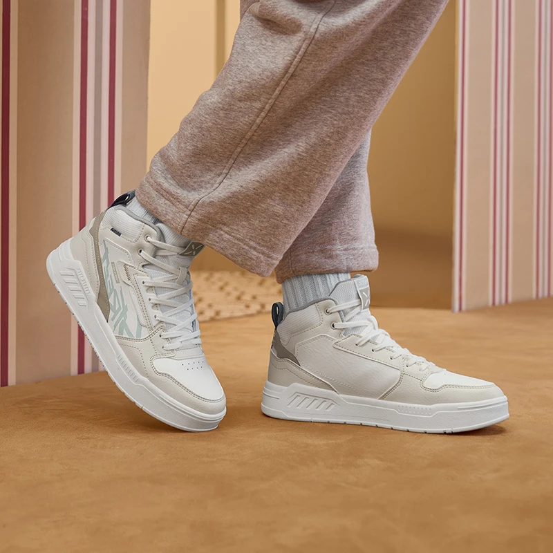 Xtep Innovative Skate Shoes Mid Top Street For Women Winter Wear-Resistant Sports Shoes Comfortable Sneakers 977418310021