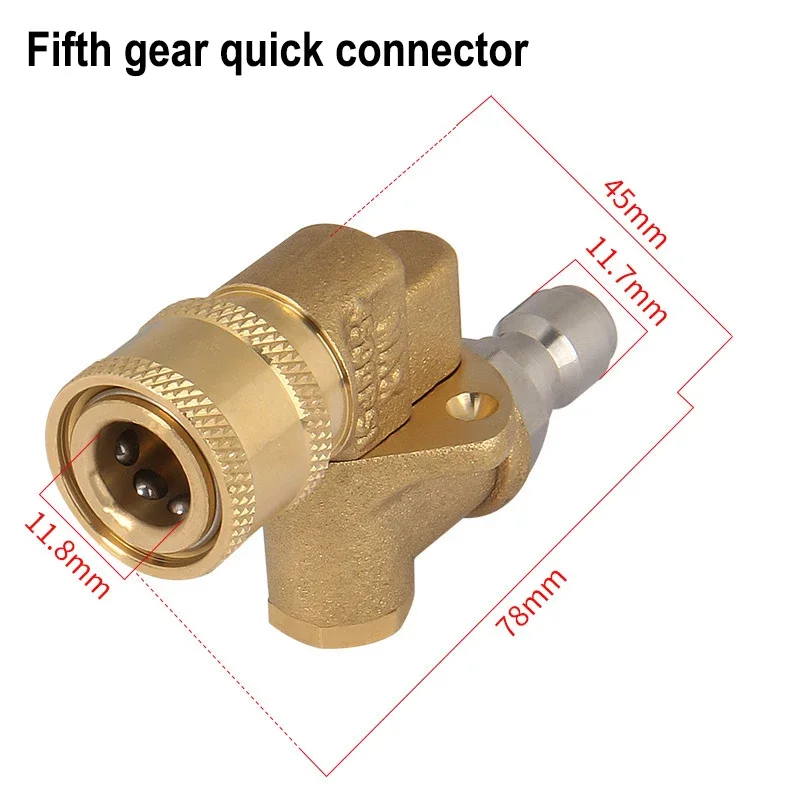 High Pressure Car Wash Water Gun Head 5-speed Adjustment Insertion Rotary Turning Nozzle Joint Fan-shaped Quick Nozzl 2