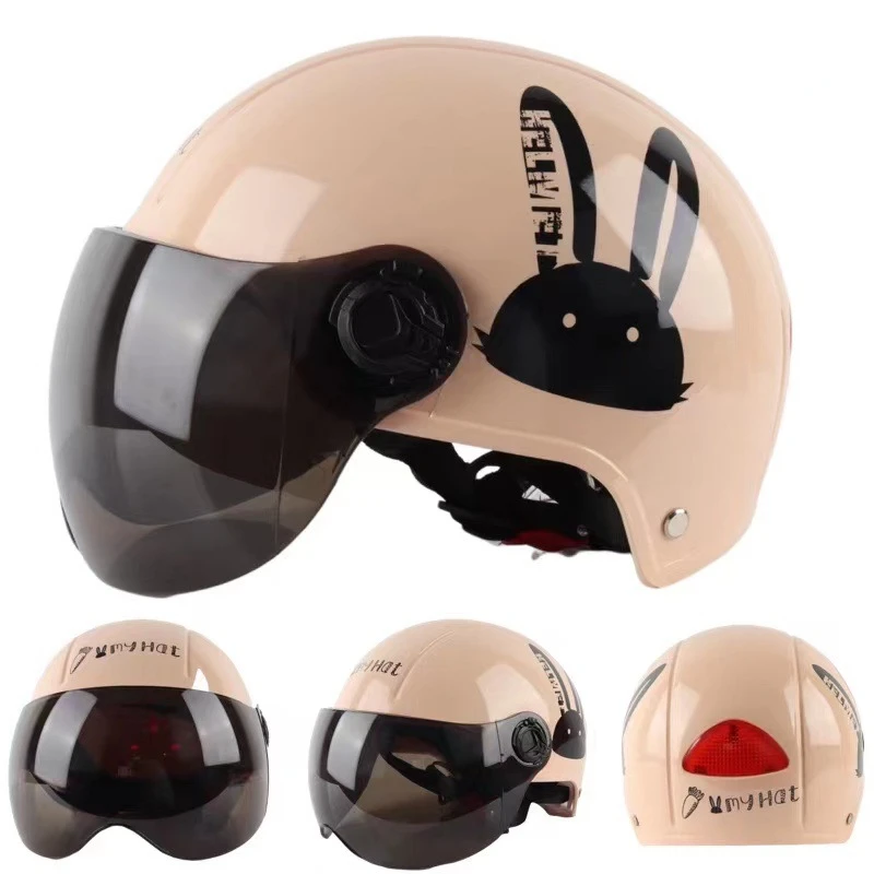 

Motorcycle Electric Vehicle Helmet Men Women Adult Summer Riding Sun Protection Helmet Scooter Half Face Helmet Motorbike Hat