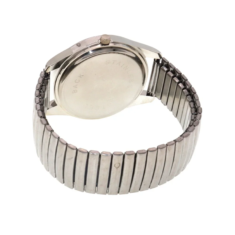 chaoyada Old Men Women Couples Watches Flexible Elastic Strap Simple Large Digital Stainless Steel Electronic Wristwatches 6