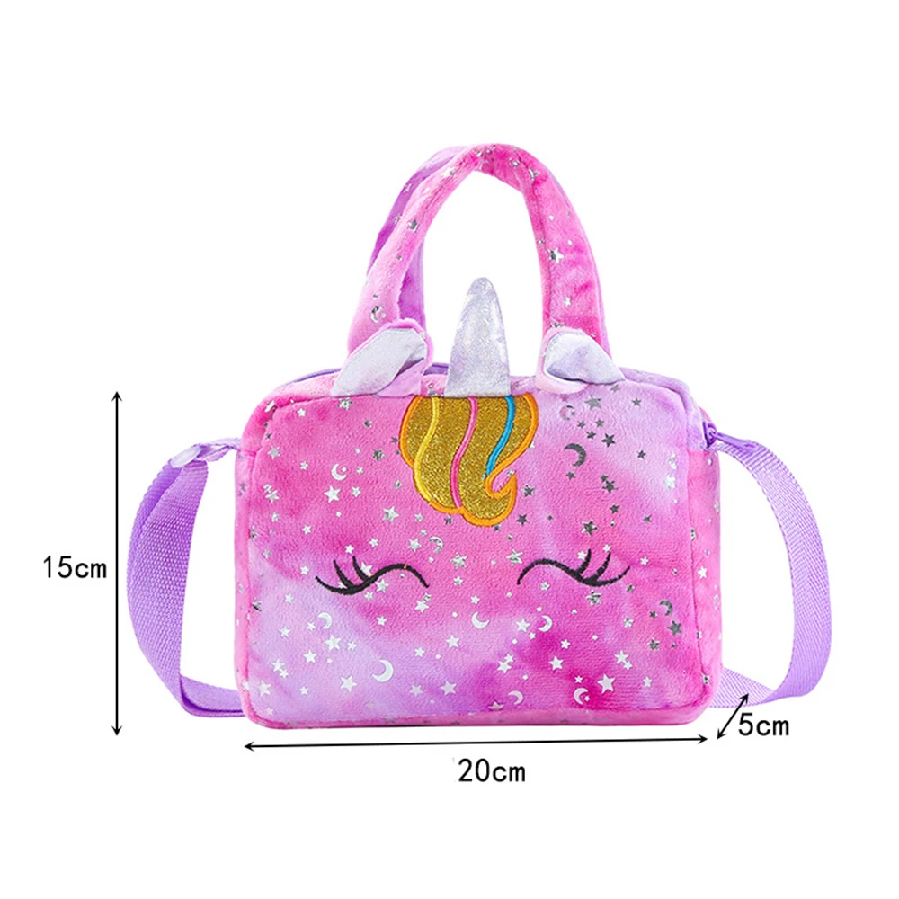 New Unicorn Tie Dyed Plush Shoulder Bag Colorful Girl Crossbody Bag  Children's Cute Shoulder Storage Bag in Stock - AliExpress