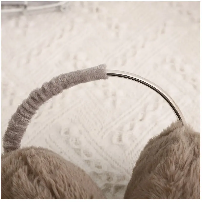 Winter Warm Solid Color Fluffy Earmuffs Women Soft Plush Ear Muffs Student Ear Protection Korean Cute Earmuff Outdoor Male