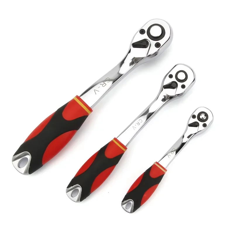 72 zähne Ratsche Steckschlüssel mit Zink-legierung Schwanz 1Pcs 1/4 "3/8" 1/2 "Hohe qualität Reversible spanner Auto reparatur Werkzeuge – Detail 2